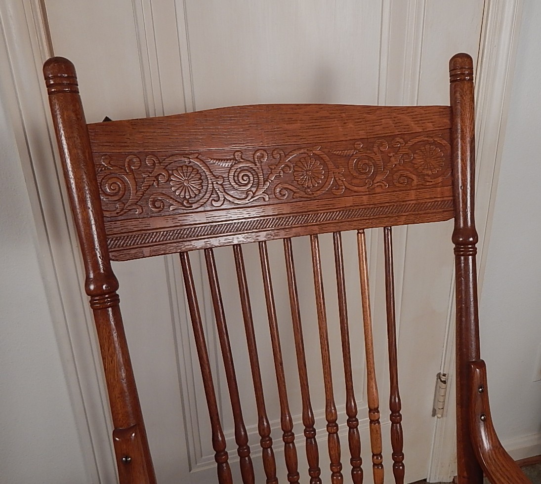 Oak Pressed Back Rocking Chair