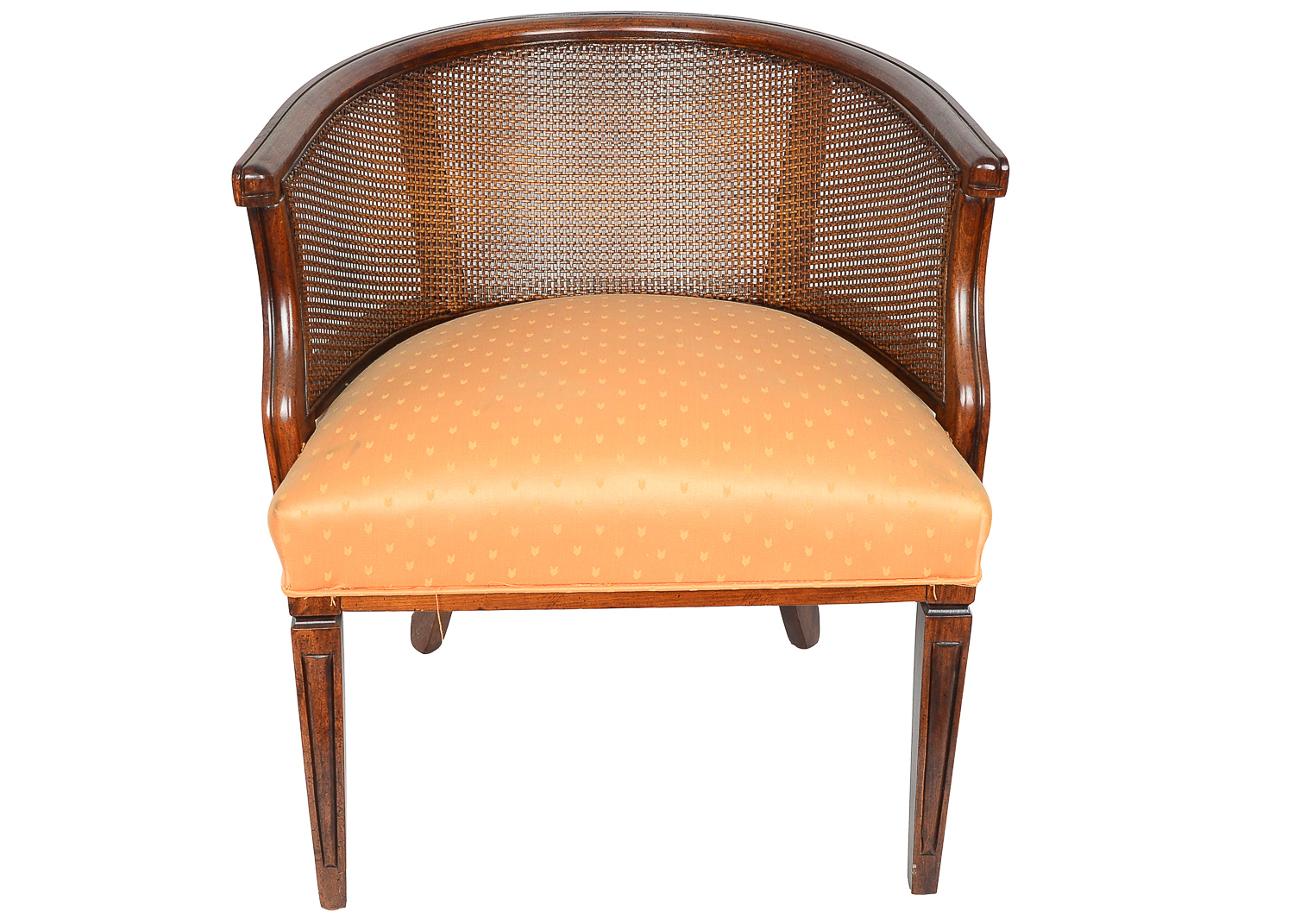 Two Cane Back Barrel Chairs