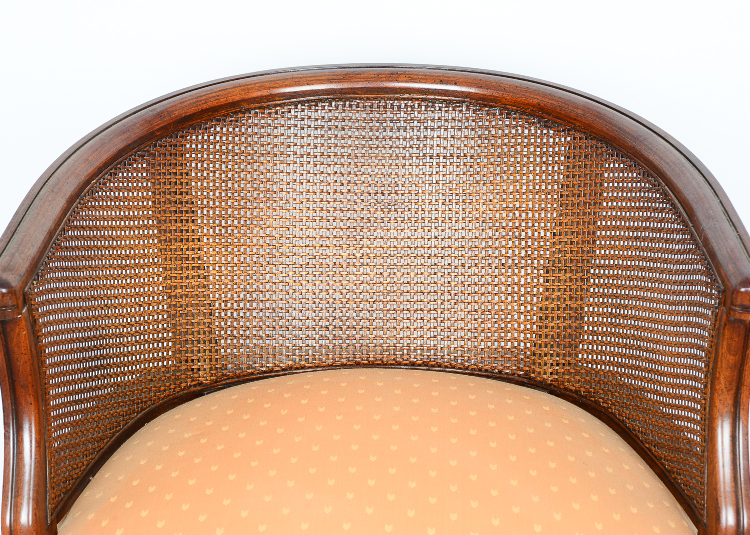 Two Cane Back Barrel Chairs