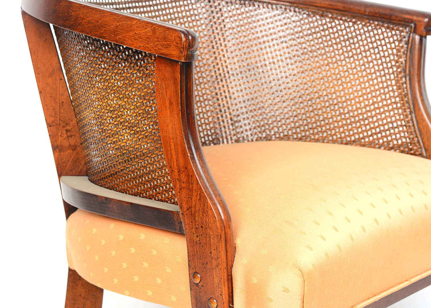 Two Cane Back Barrel Chairs