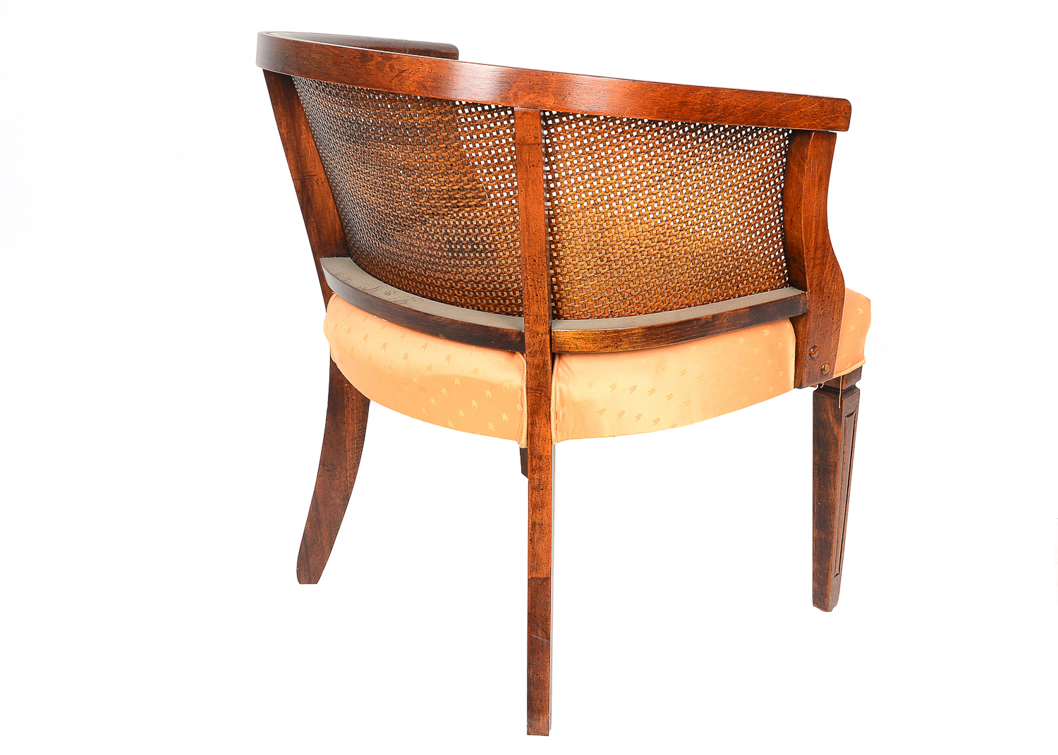 Two Cane Back Barrel Chairs