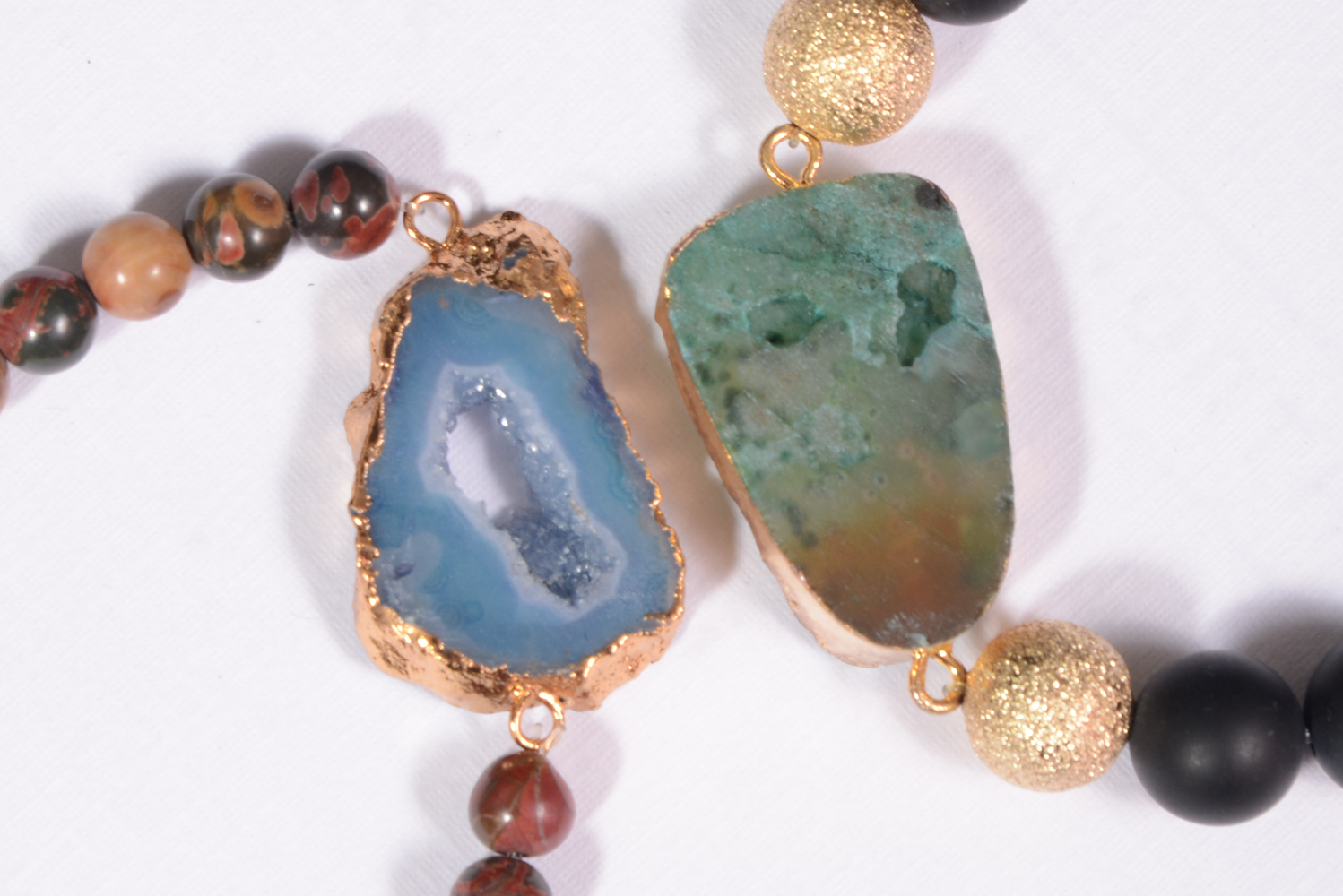 Pair of Beaded Geode Bracelets