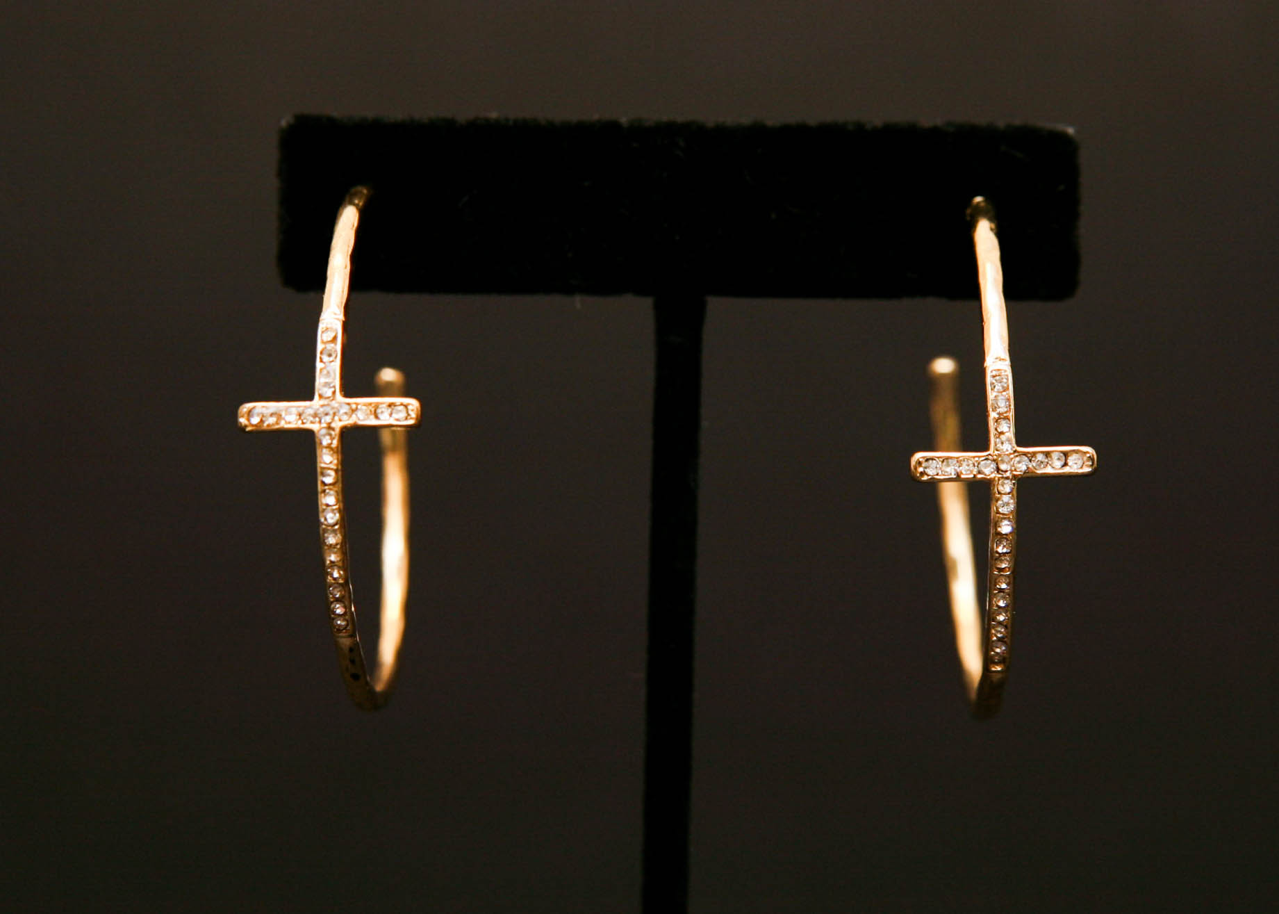 Hammered Gold Tone Hoops