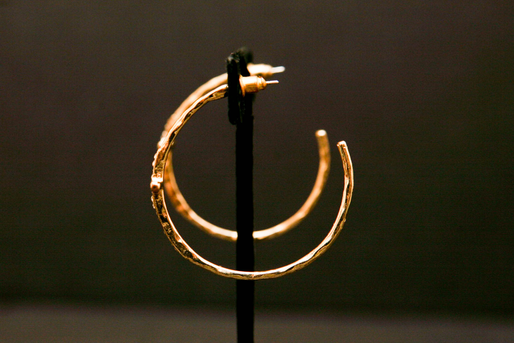 Hammered Gold Tone Hoops