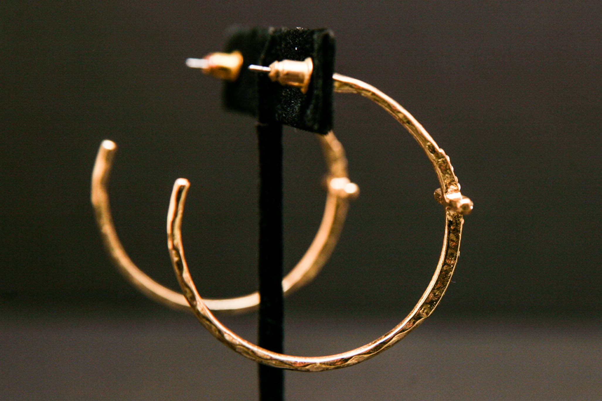 Hammered Gold Tone Hoops