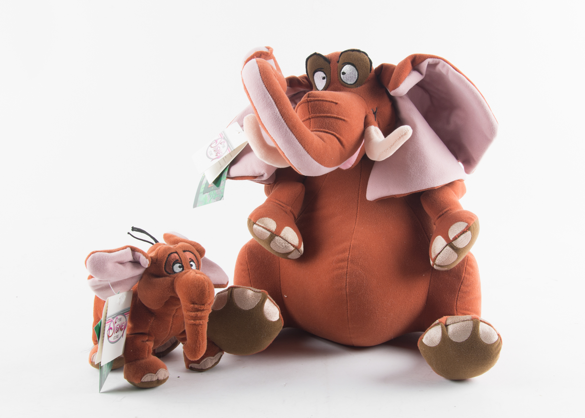 Pairing of Disney Tantor the Elephant Plushes