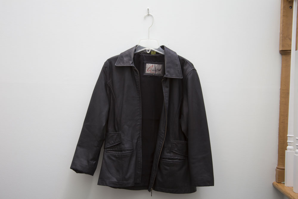 Women's Black Leather Jacket, Size Medium