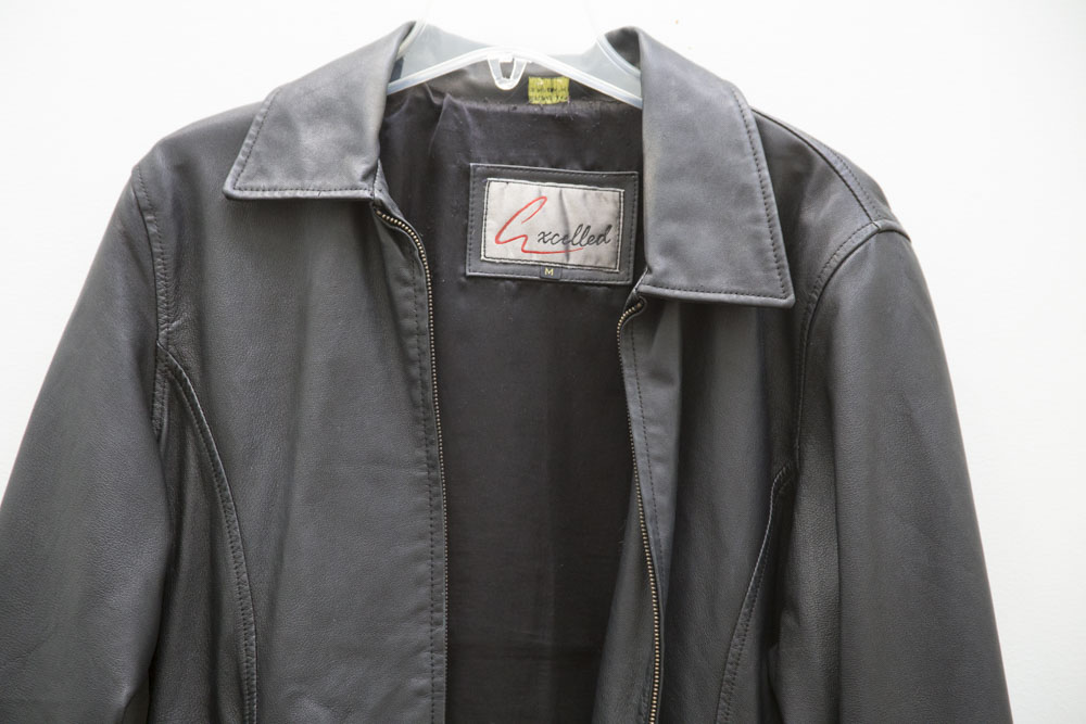 Women's Black Leather Jacket, Size Medium