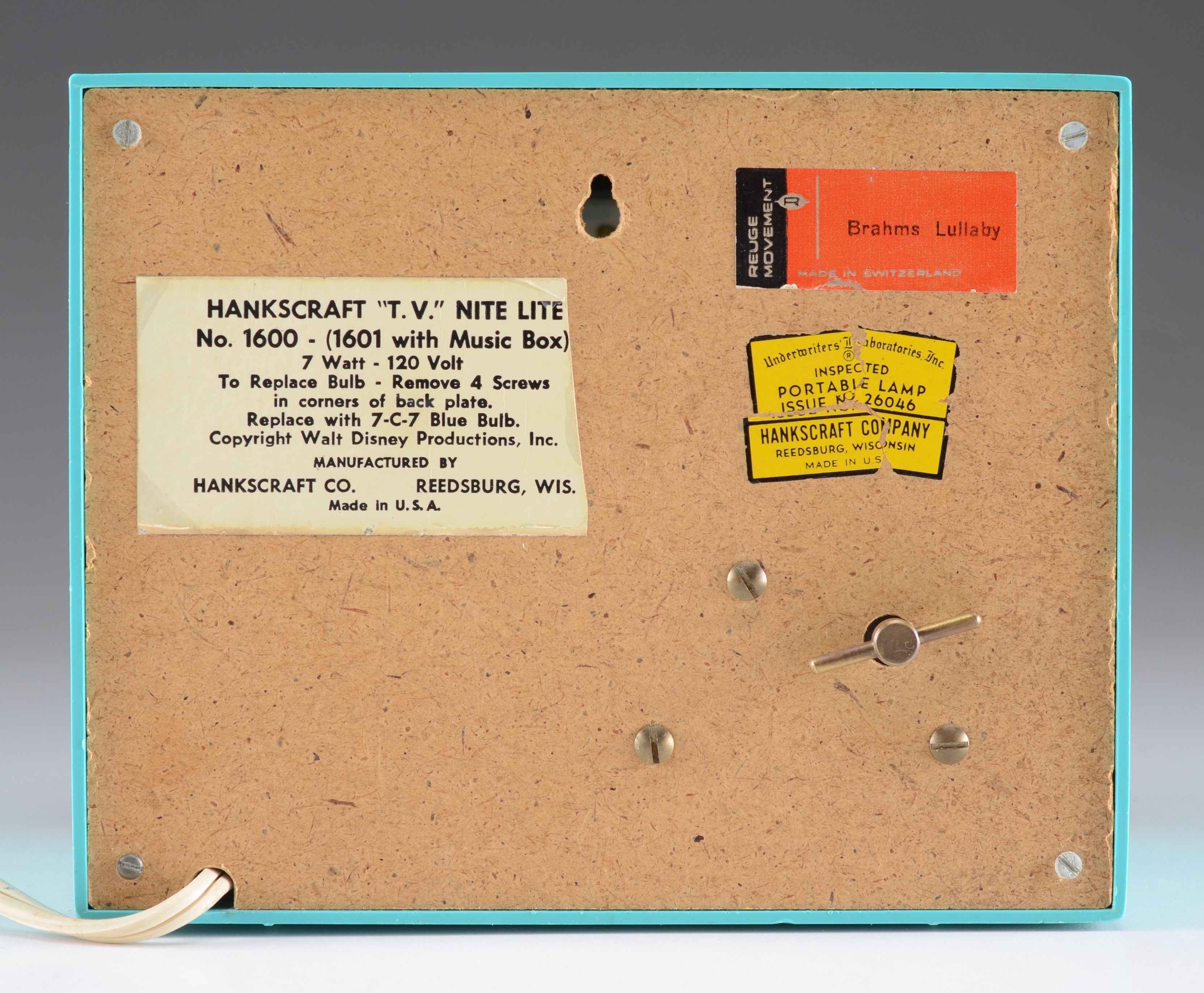 1950 Walt Disney "Bambi"  Musical Night Light