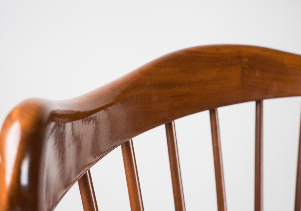 Hand Crafted Robert Treate Hogg Cherry Windsor Style Arm Chairs