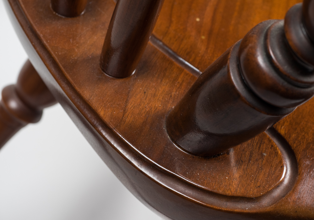 Hand Crafted Robert Treate Hogg Cherry Windsor Style Arm Chairs