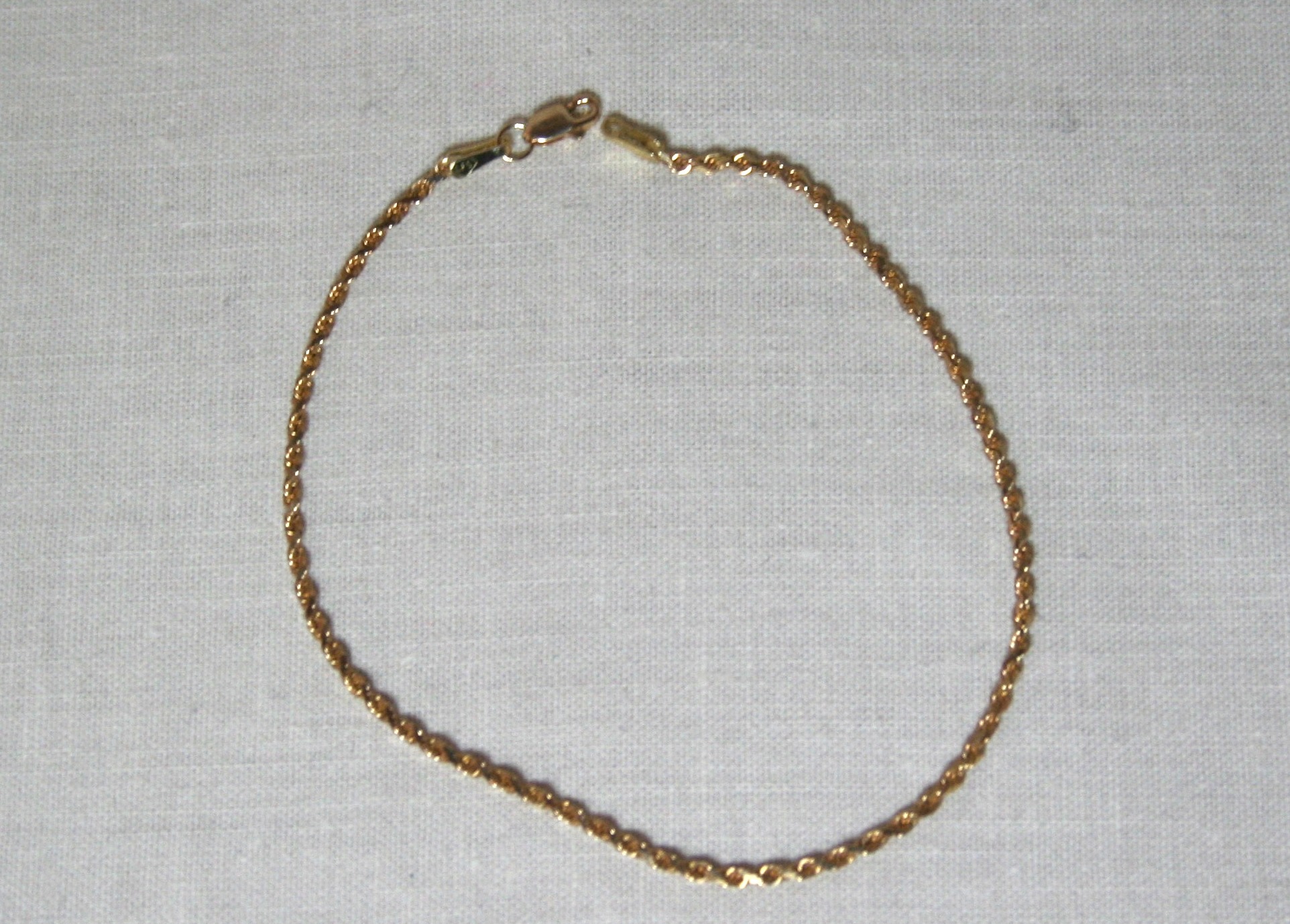 10K Yellow Gold Rope Bracelet
