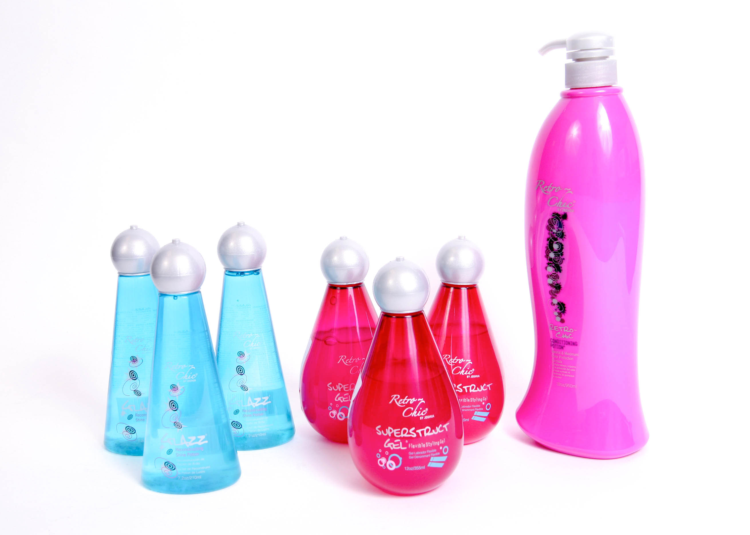 Seven Piece Collection of Retro Chic Hair Products.