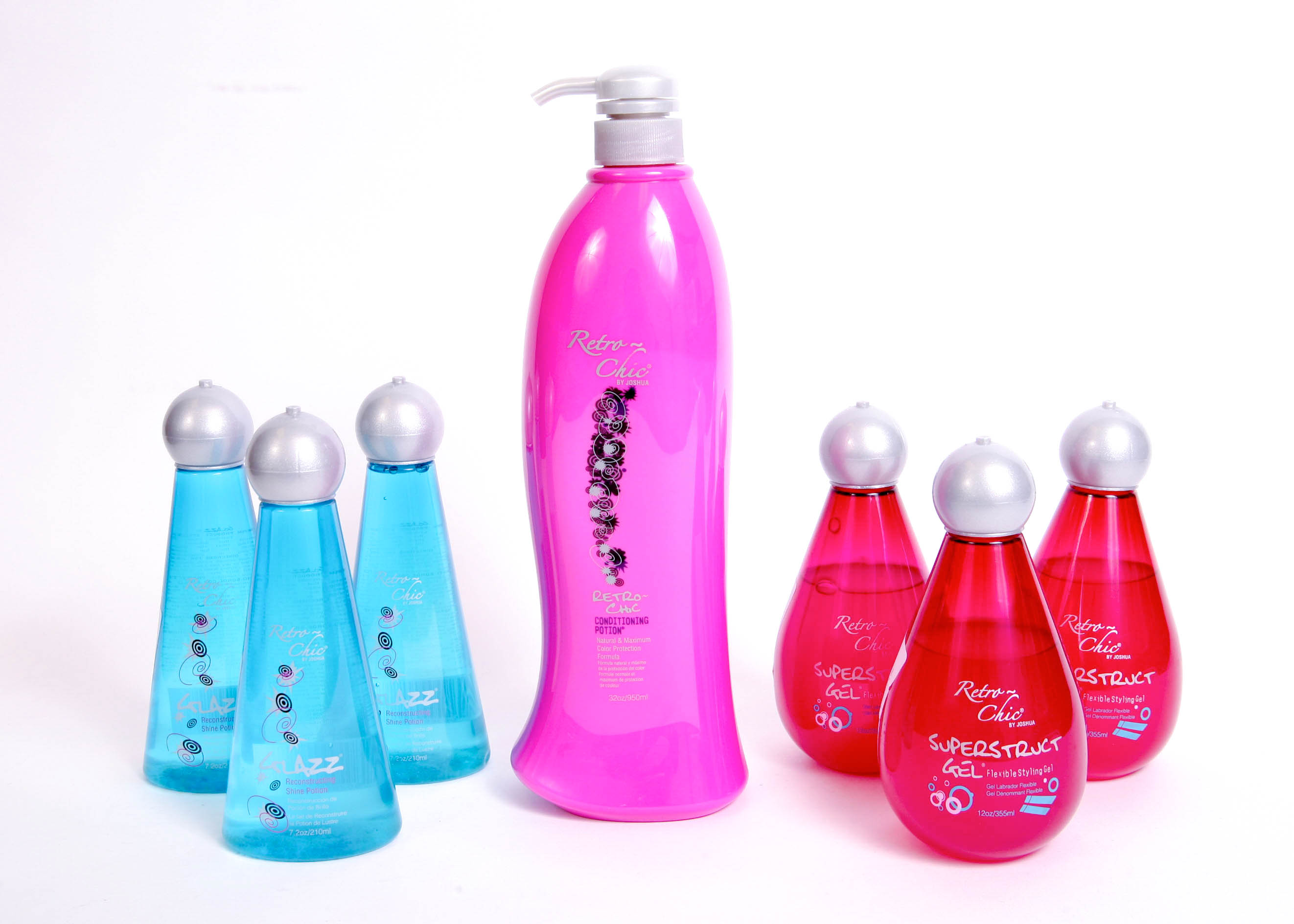 Seven Piece Collection of Retro Chic Hair Products.