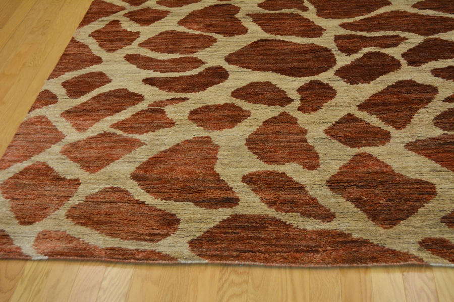 Contemporary Persian Giraffe Design Jute Woven Area Rug
