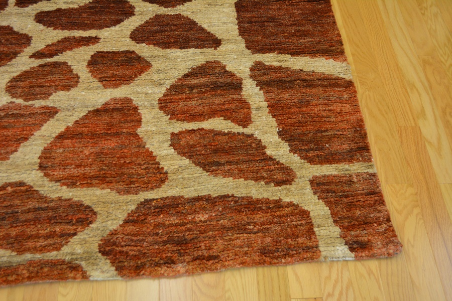Contemporary Persian Giraffe Design Jute Woven Area Rug