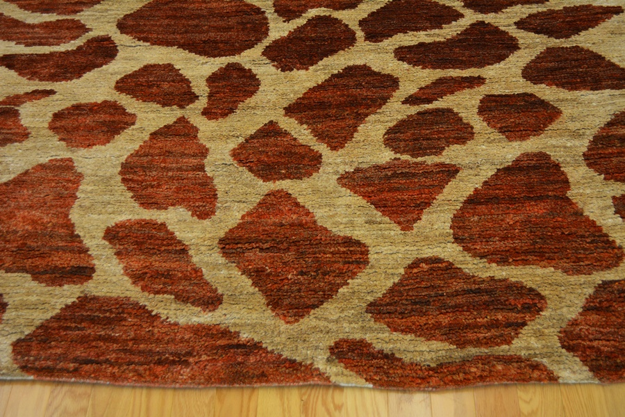 Contemporary Persian Giraffe Design Jute Woven Area Rug