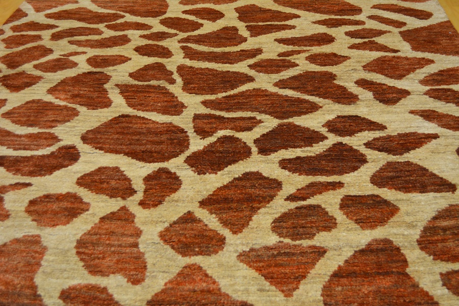Contemporary Persian Giraffe Design Jute Woven Area Rug