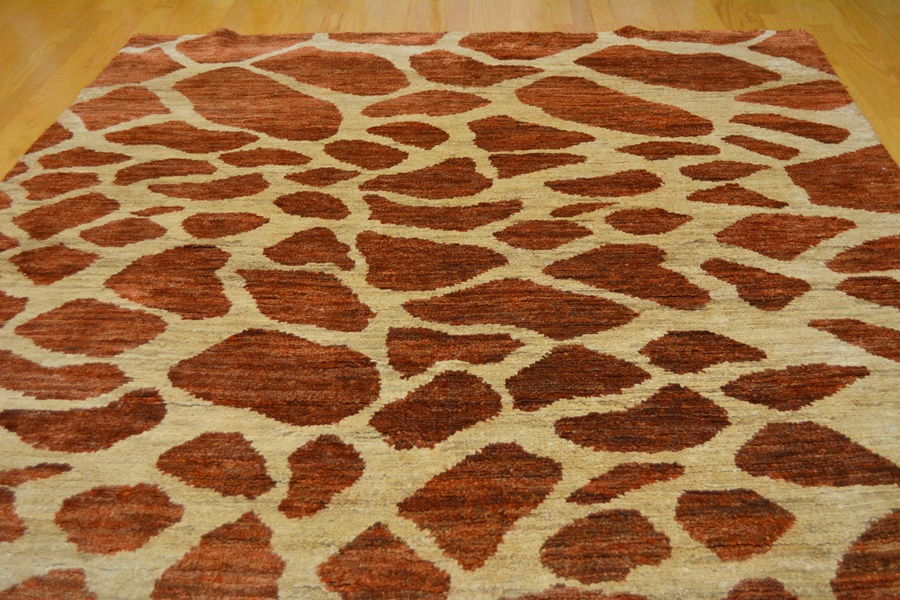 Contemporary Persian Giraffe Design Jute Woven Area Rug