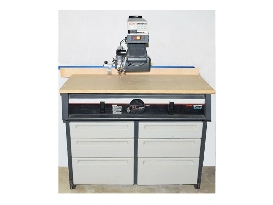 Radial Arm Saw with 10" Blade and Cabinet