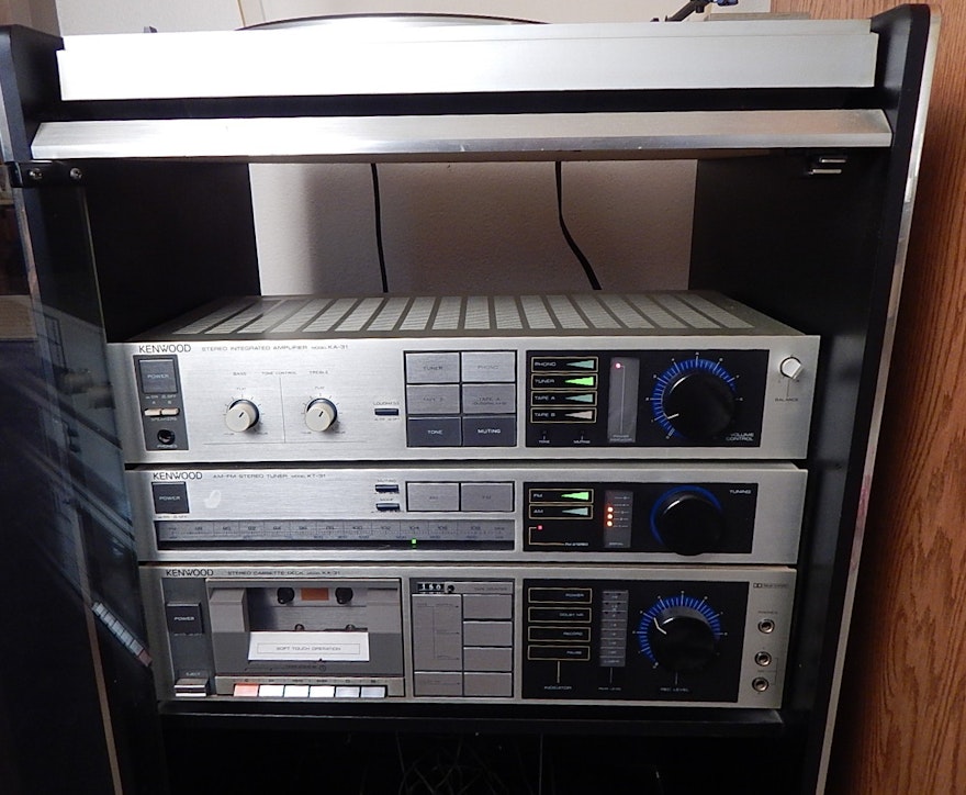 Kenwood Stereo Components and Cabinet
