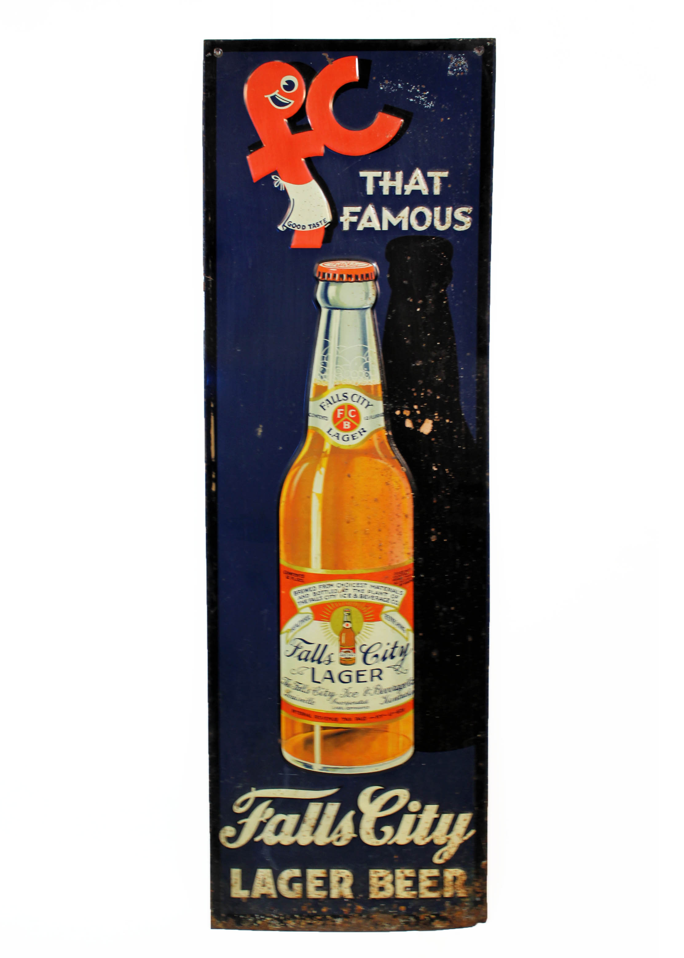 Vintage Champagne Velvet and Falls City Lager Beer Signs