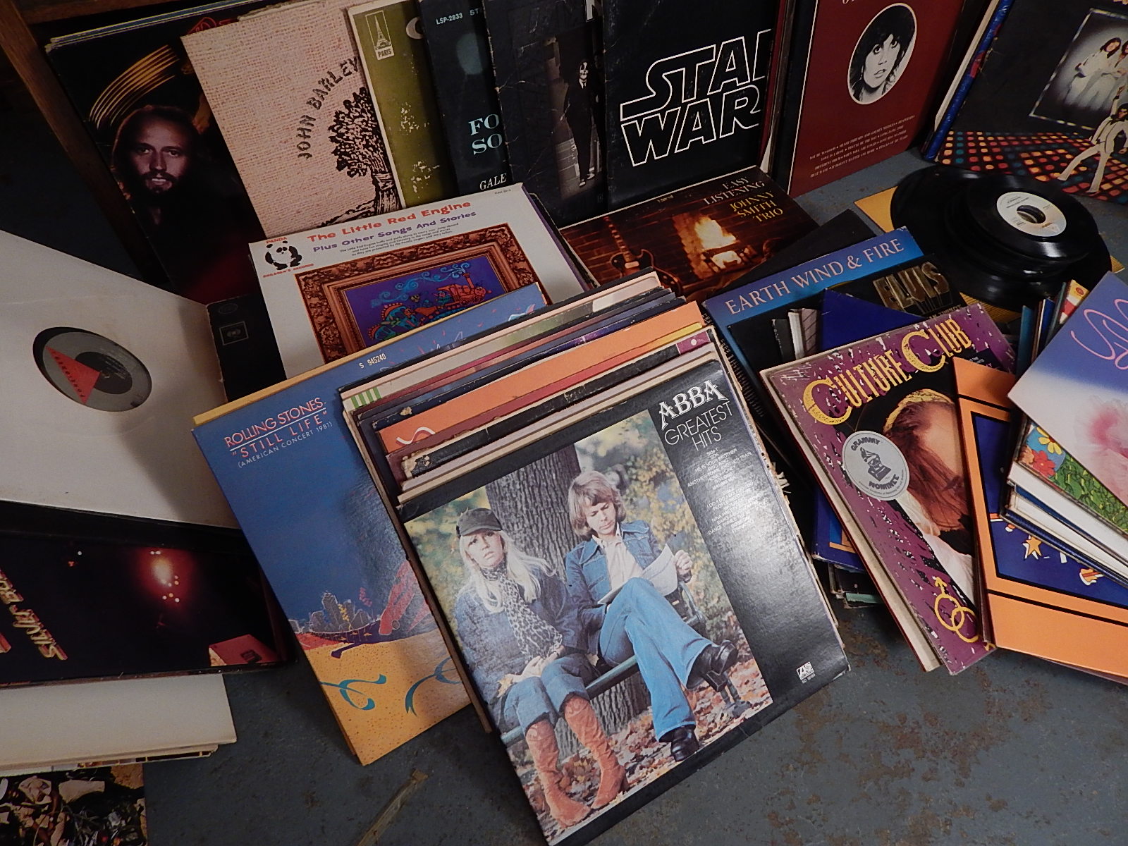 Vintage 33 and 45 rpm Vinyl Record Albums - Classic Rock, Various