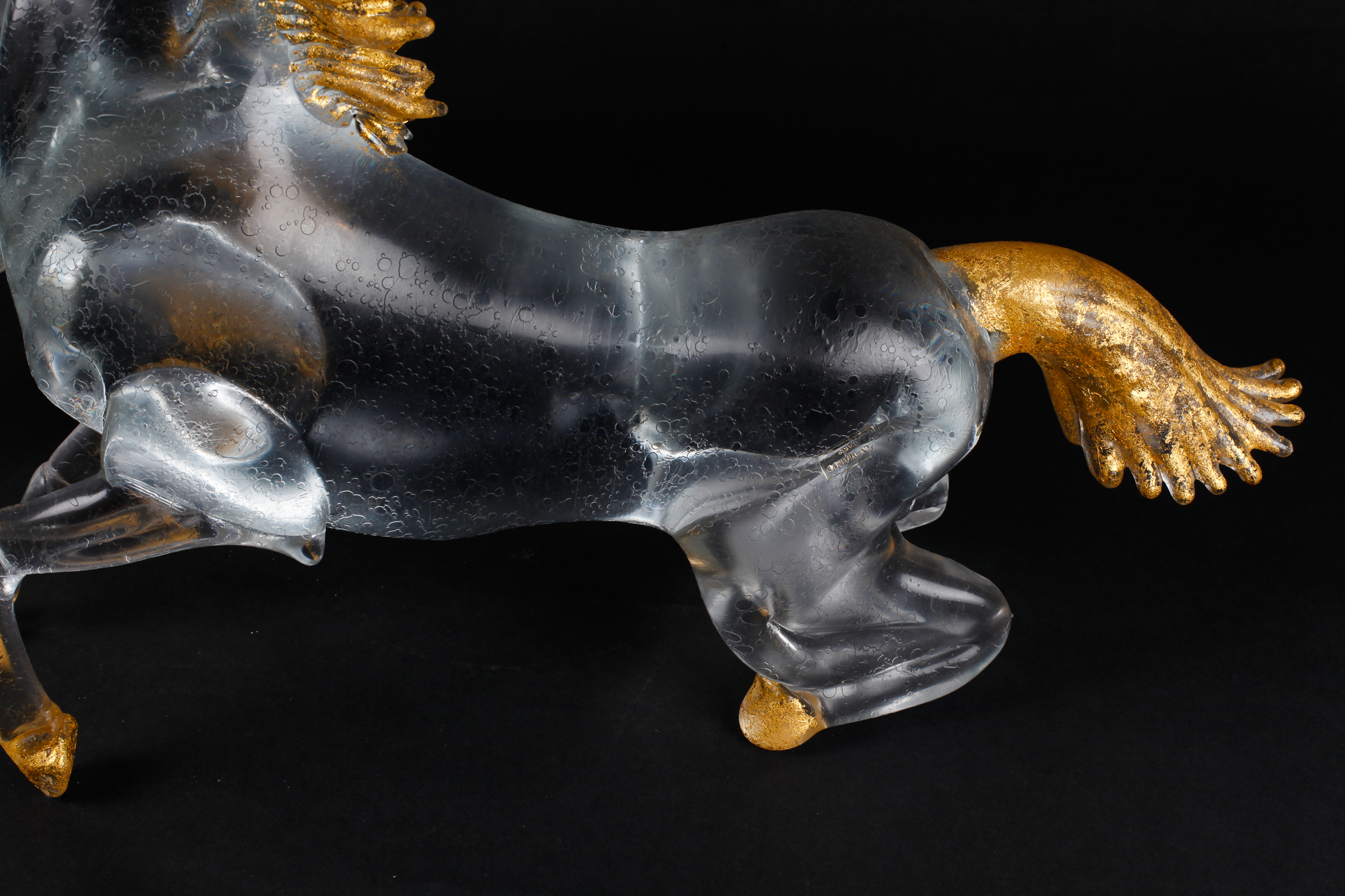 Pair of Large Alessandro Barbaro Murano Crystal Horses