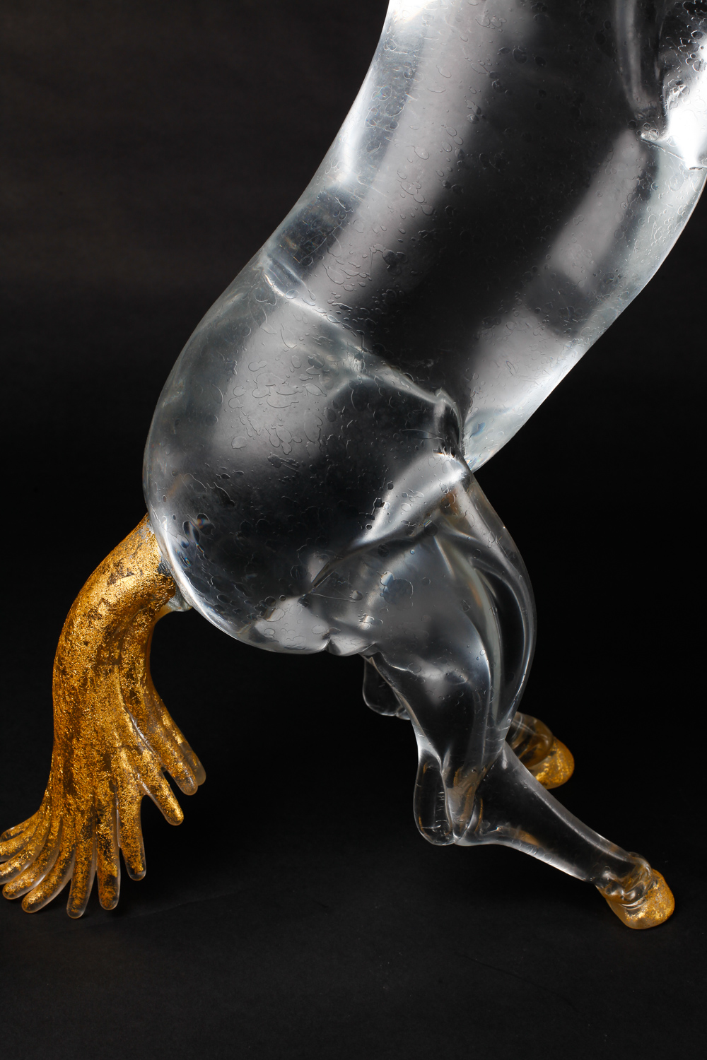 Pair of Large Alessandro Barbaro Murano Crystal Horses