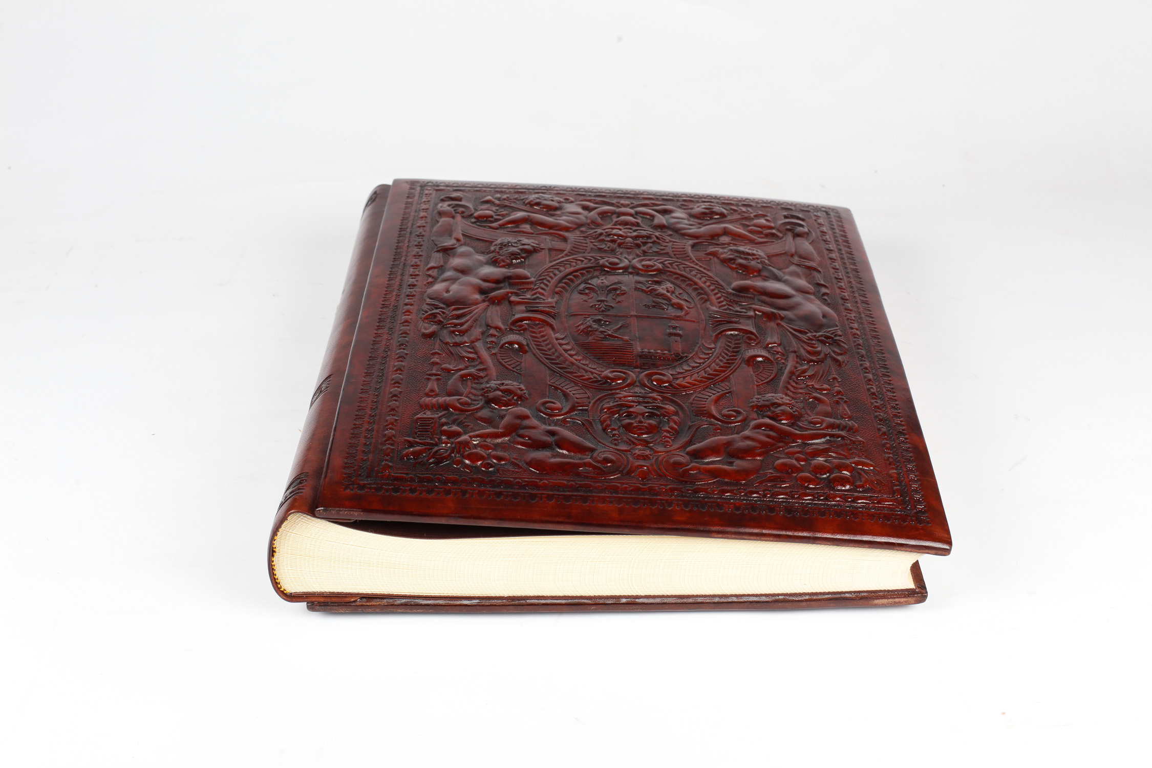 Large Hand-Bound Tooled Leather Book