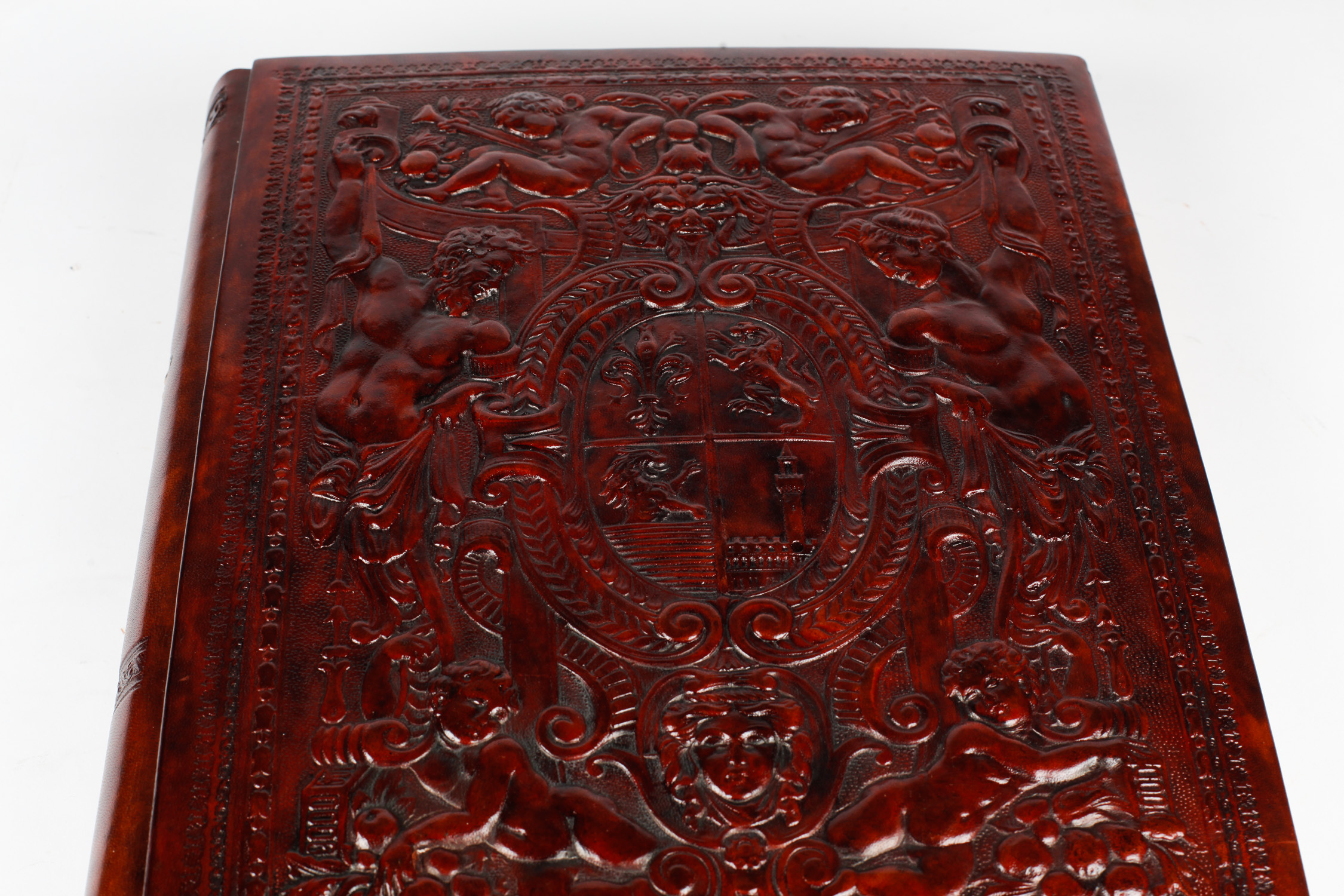 Large Hand-Bound Tooled Leather Book