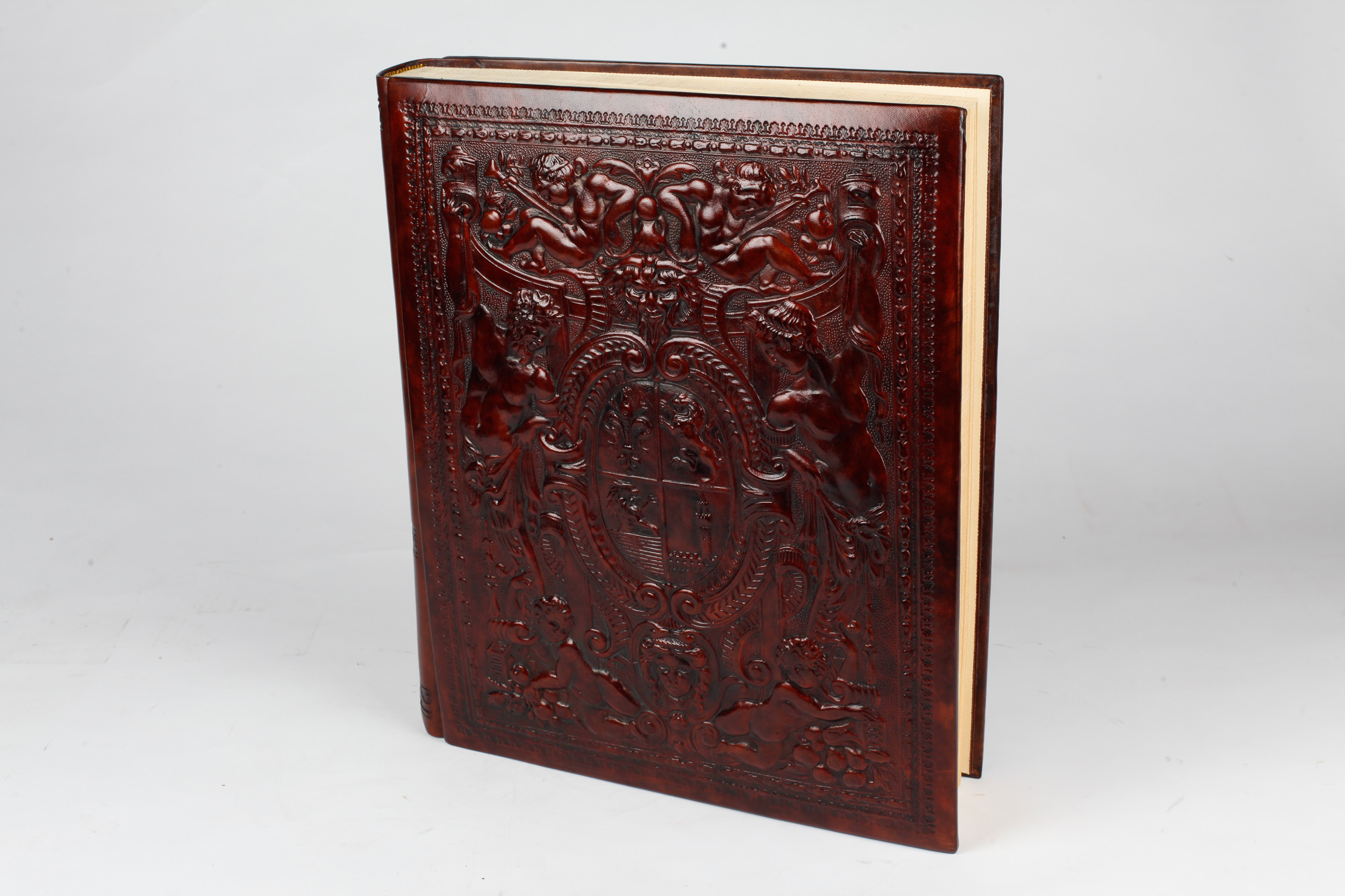 Large Hand-Bound Tooled Leather Book