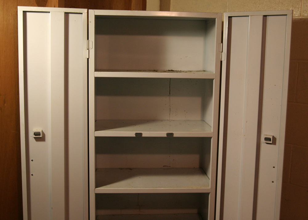 White Metal Storage Cabinet