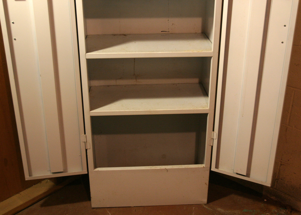 White Metal Storage Cabinet