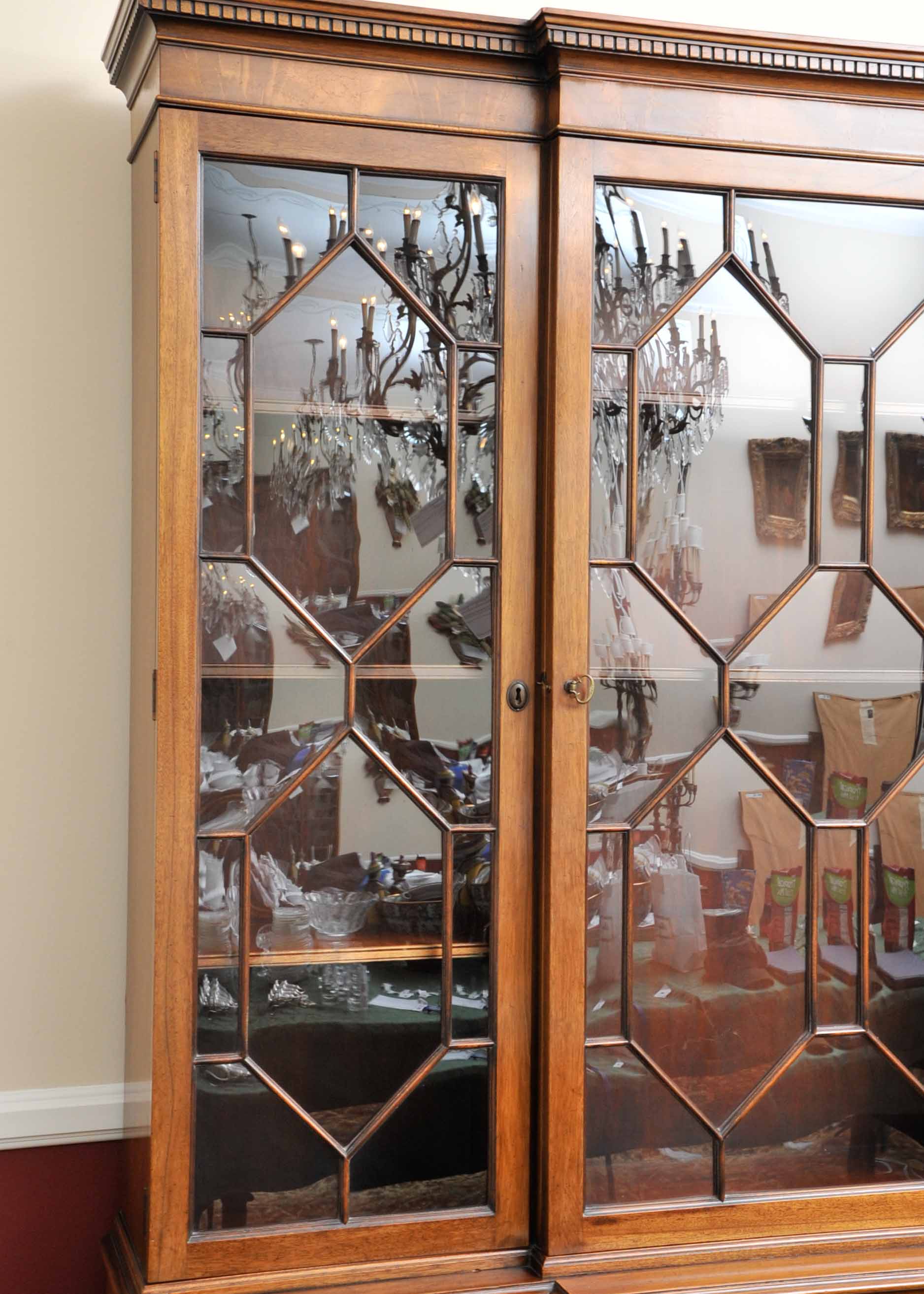 Baker Furniture George III Style Breakfront China Cabinet