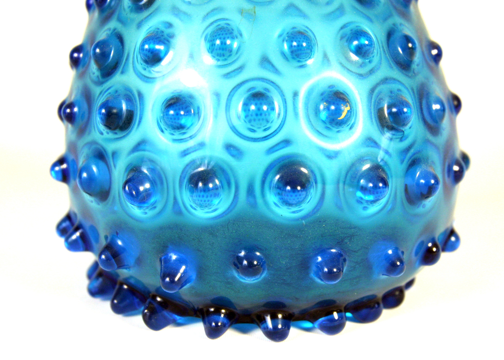 Caribbean Blue Hobnail Vase
