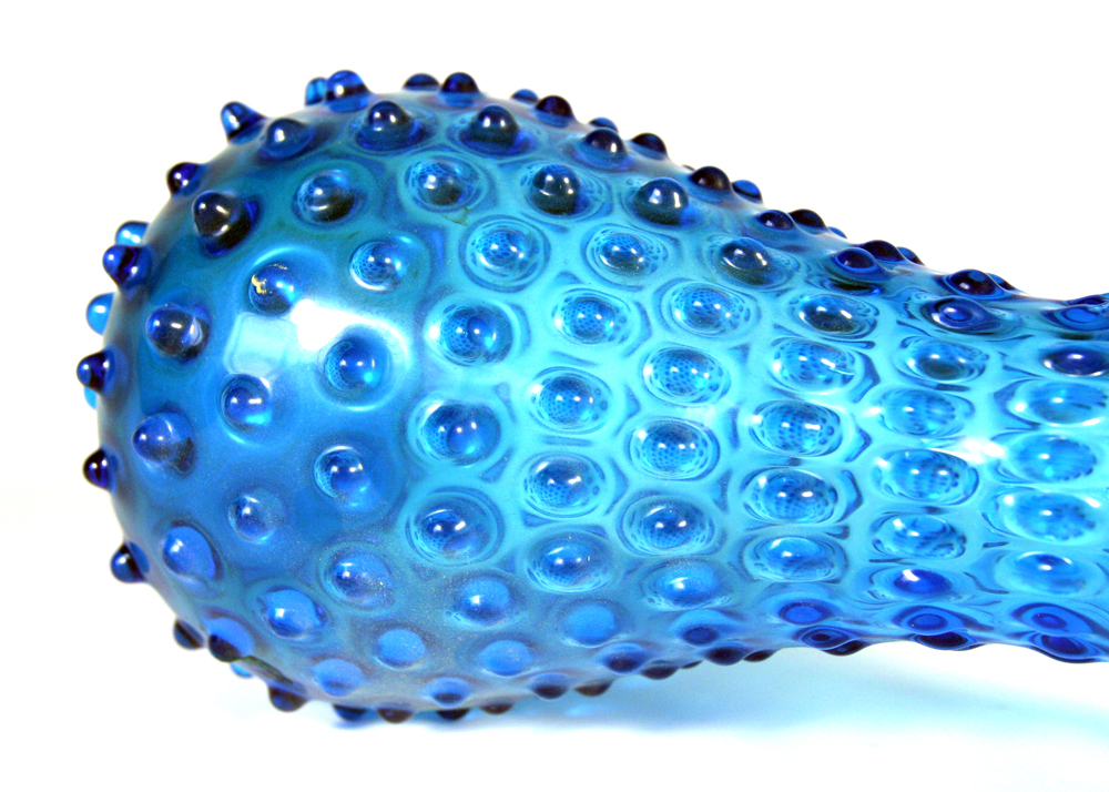 Caribbean Blue Hobnail Vase