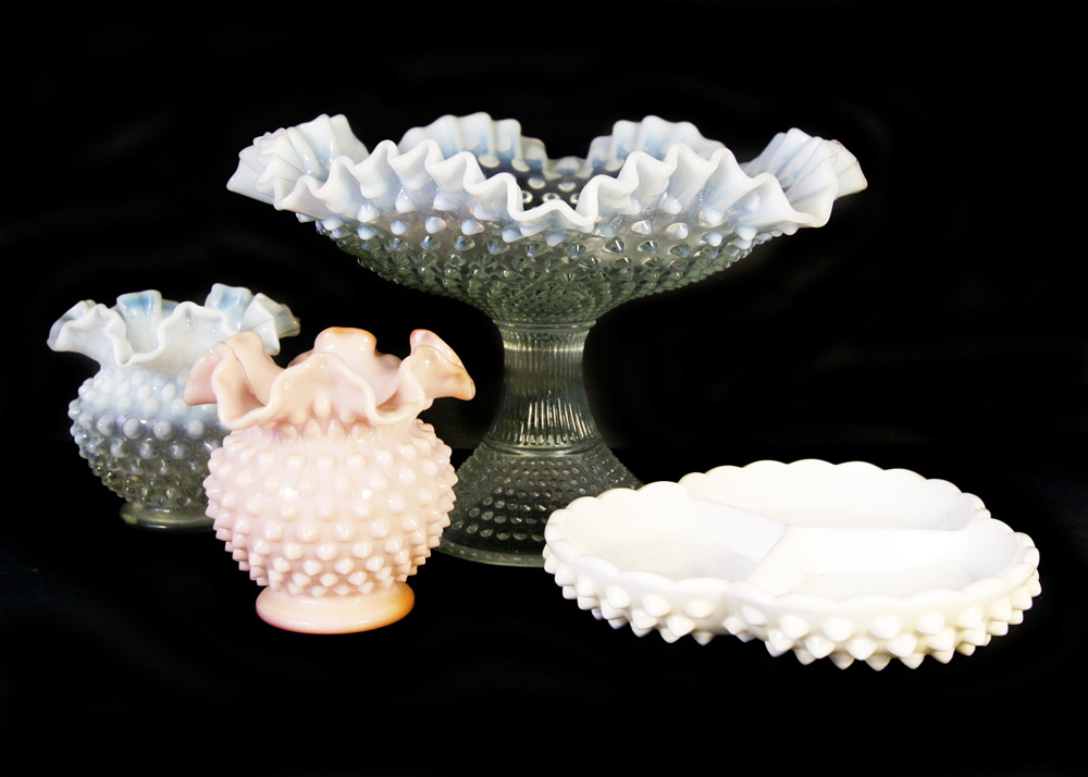 Grouping of Hobnail Glass Vessels