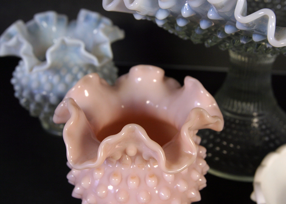 Grouping of Hobnail Glass Vessels