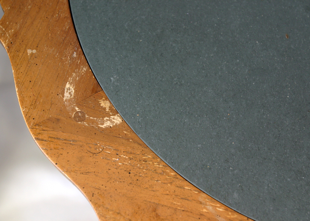 Pair of Round Slate Top End Tables