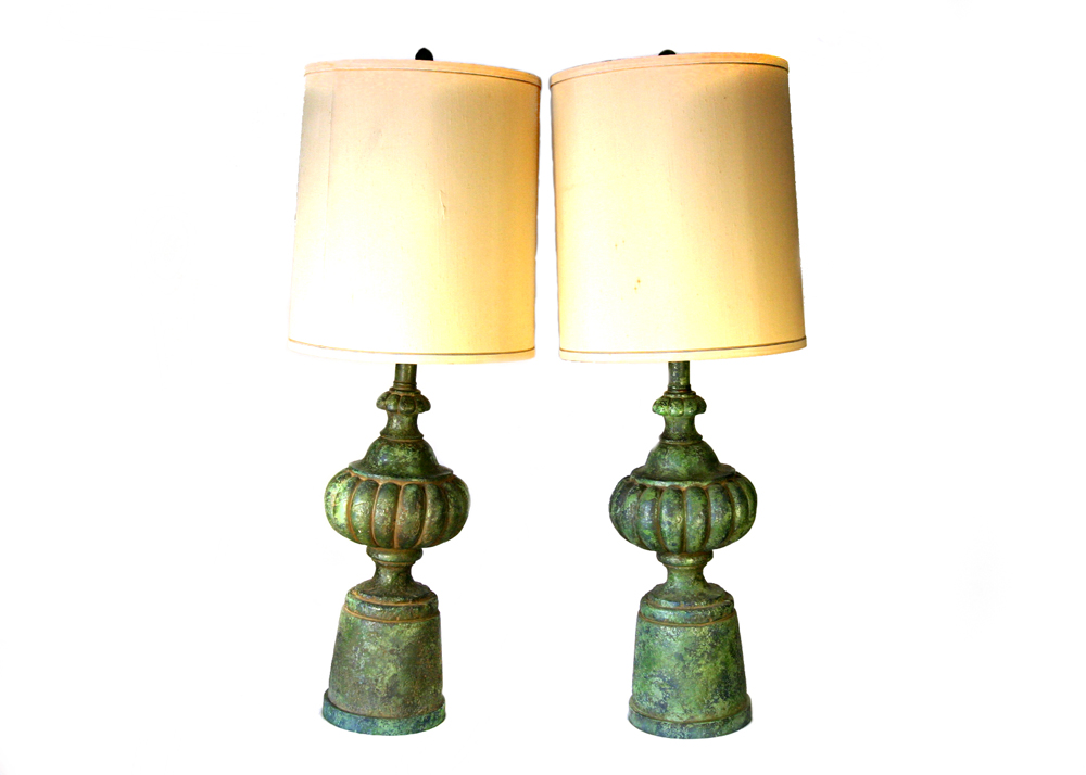 Pair of Reeded Table Lamps