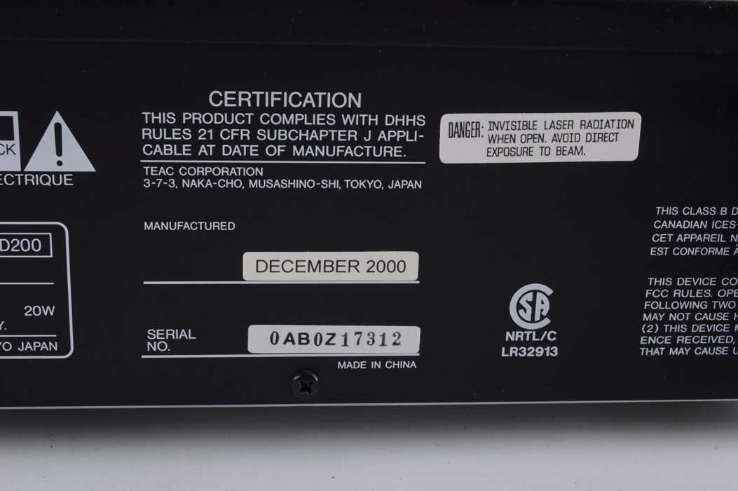 Teac CD Player Recorder