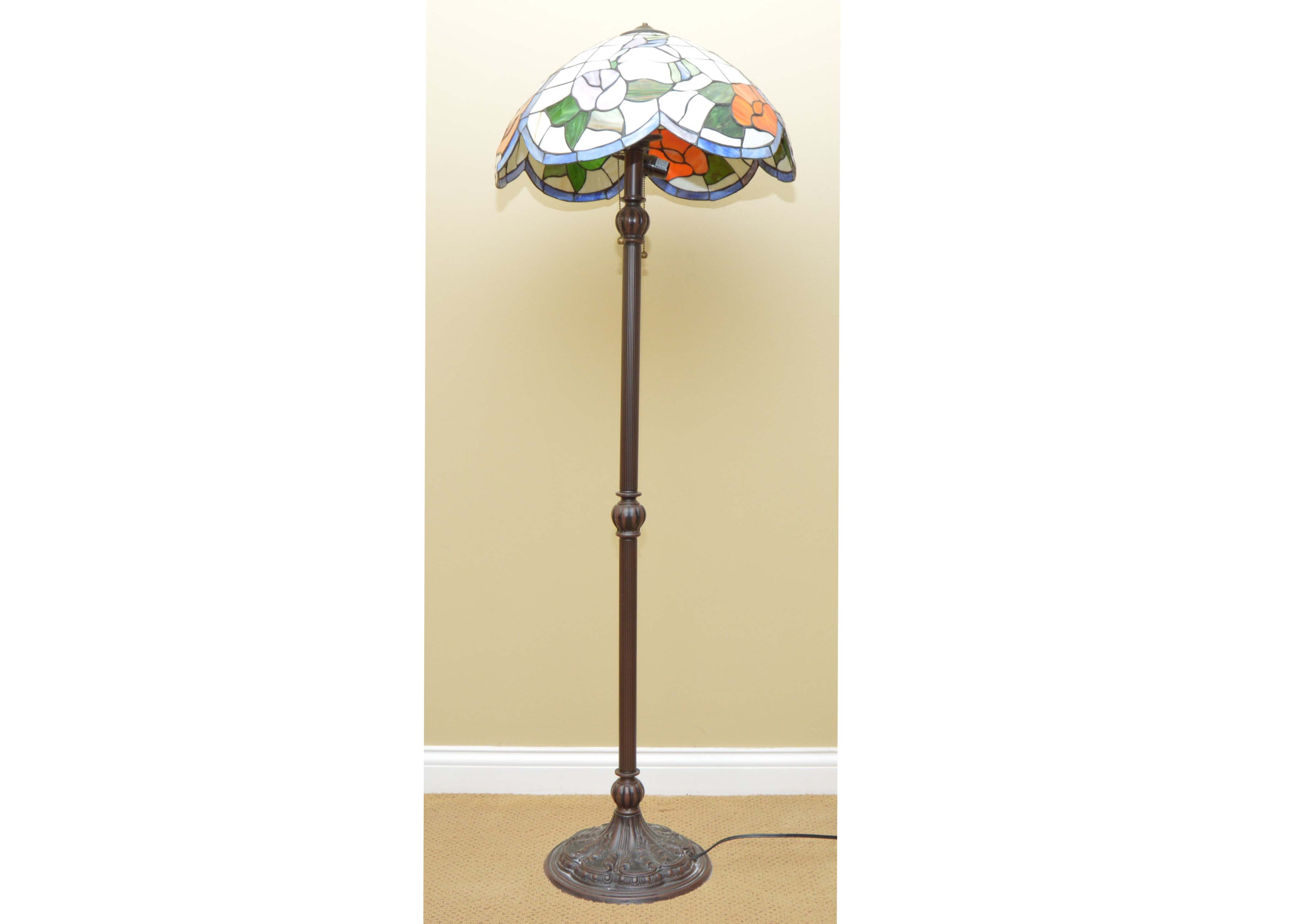 Standing Floral Tiffany Lamp