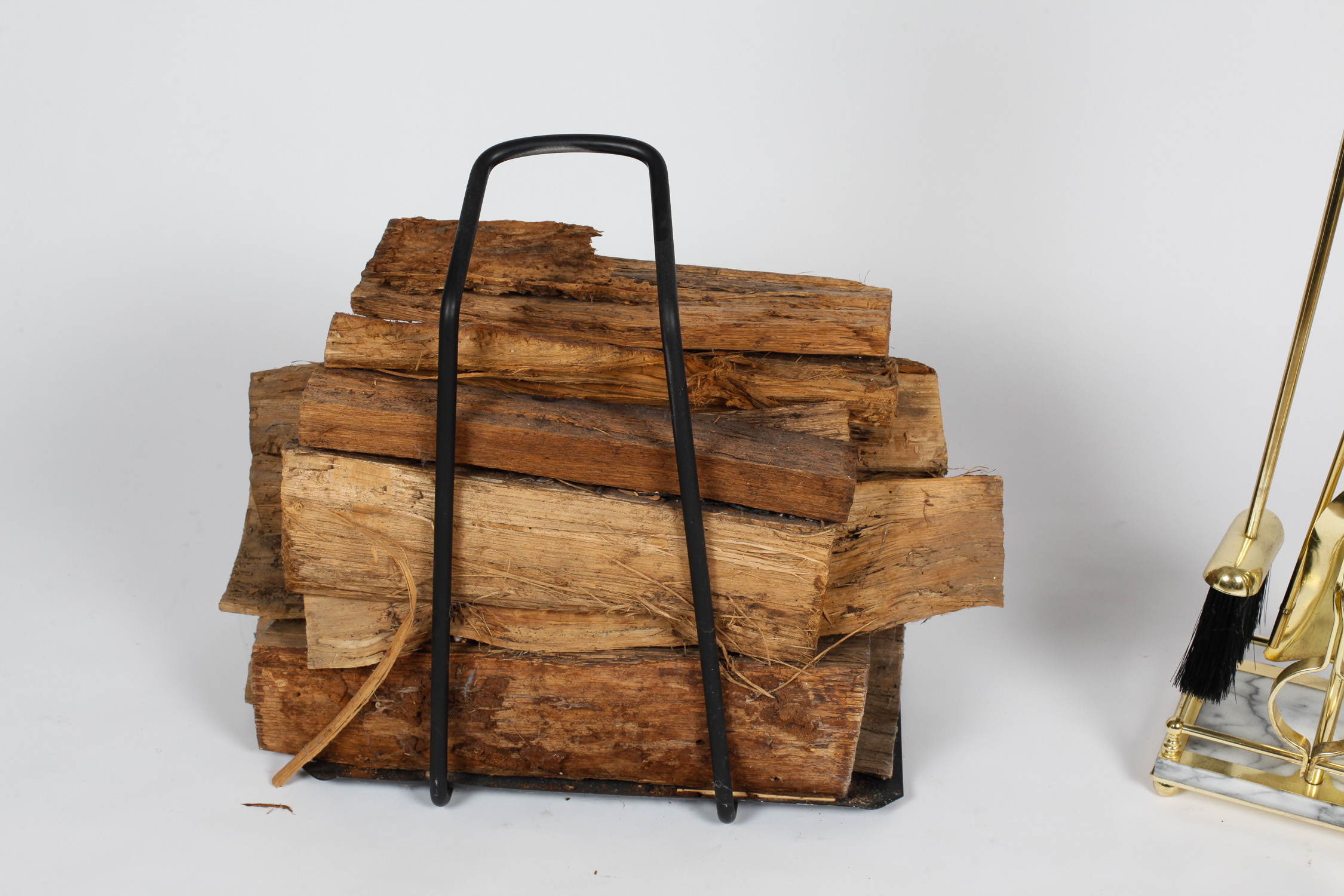 Marble and Gold Tone Metal Fireplace Collection