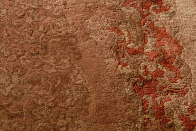 Handwoven Wool Pile Beige Area Rug