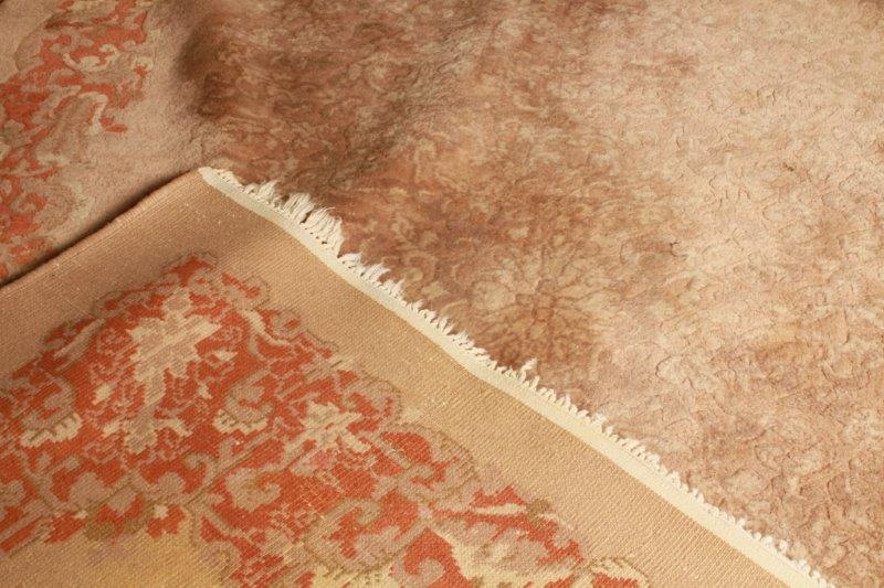 Handwoven Wool Pile Beige Area Rug