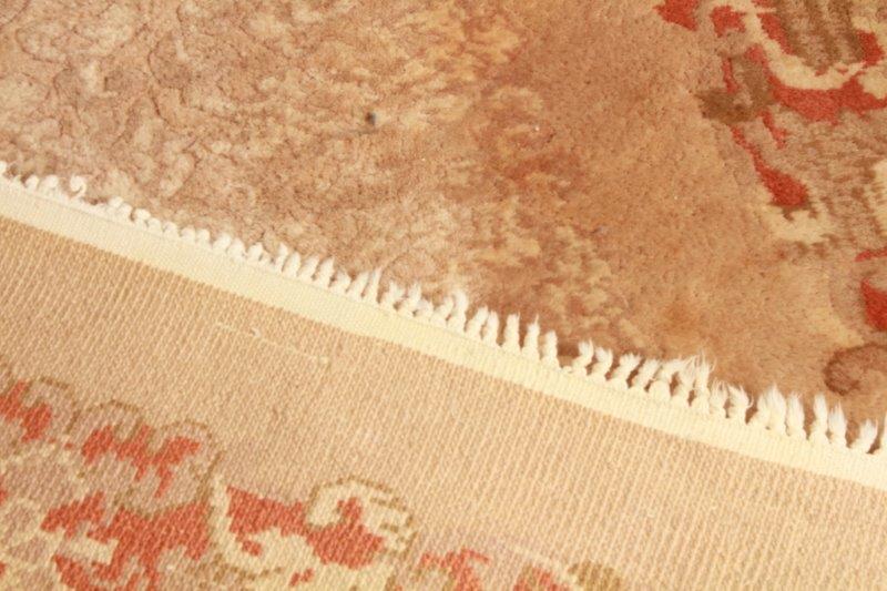 Handwoven Wool Pile Beige Area Rug