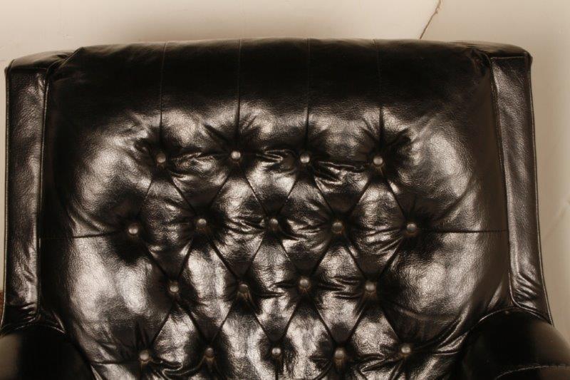 Mid-Century Black Vinyl Armchair