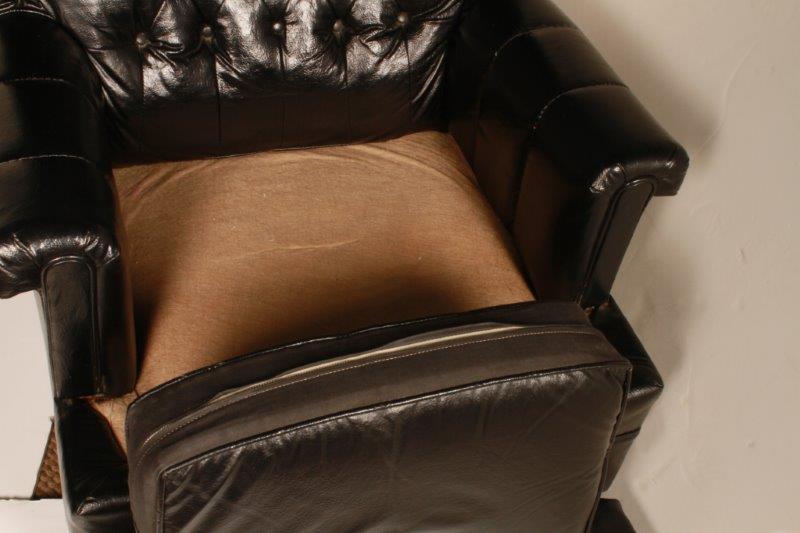 Mid-Century Black Vinyl Armchair