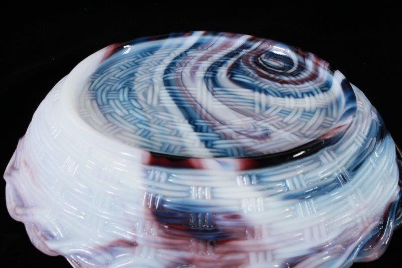 Purple Slag Glass Lidded Hen Dish